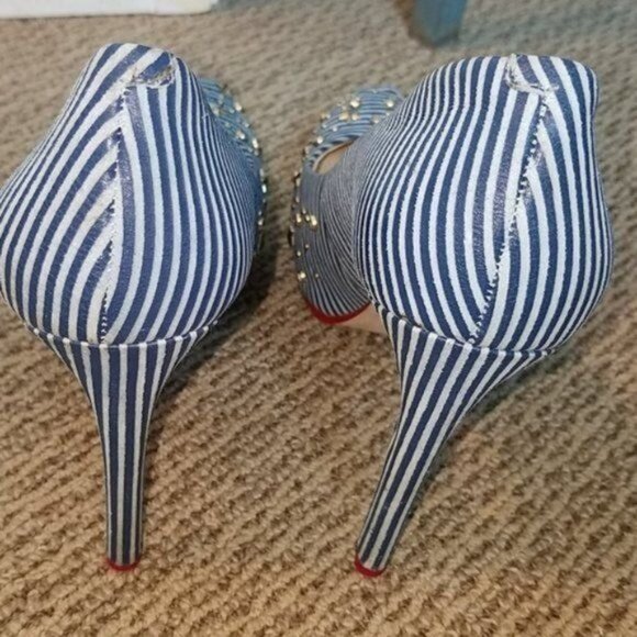 Gianni Bini Heel Shoes Stars Strips Stilettos Platform Pumps WOMEN'S WOMAN'S 8.5 - Picture 5 of 13